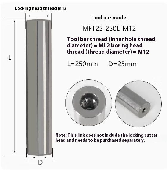 6034 MFT tungsten steel anti-vibration cutter shank lock tooth cutter shank high precision end milling cutter shank monolithic alloy interchangeable carbide head Shandong Denso Pricision Tools Co.,Ltd.